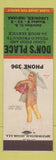 Matchbook Cover - Don's Place Texaco oil gas Ligonier IN pinup