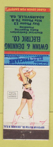 Matchbook Cover - Gwinn & Denning Electric Adairsville GA pinup