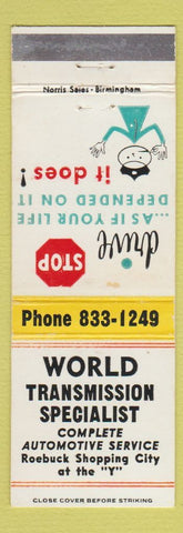 Matchbook Cover - World Transmission Specialist