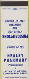 Matchbook Cover - Healey Pharmacy Long Beach CA
