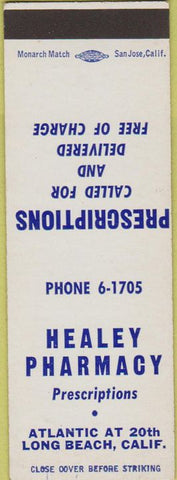 Matchbook Cover - Healey Pharmacy Long Beach CA