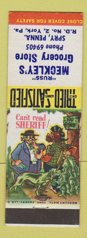 Matchbook Cover - Meckley's Grocery Store York PA hillbilly