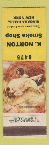 Matchbook Cover - K Norton Smoke Shop Niagara Falls NY