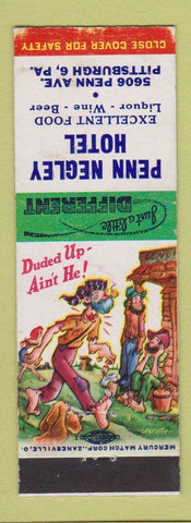Matchbook Cover - Penn Negley Hotel Pittsburgh PA hillbilly