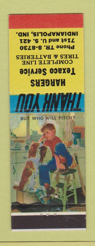 Matchbook Cover - Hargers Texaco oil gas Indianapolis IN
