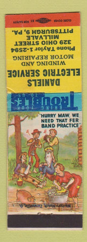 Matchbook Cover - Daniels Electric Pittsburgh PA hillbilly