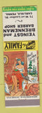 Matchbook Cover - Yeingst and Brenneman Barber Shop Carlisle PA hillbilly