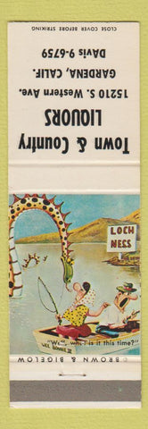 Matchbook Cover - Town and Country Liquors Gardena CA