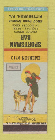 Matchbook Cover - Sportsman Bar Pittsburgh PA pinup Terry Says girlie
