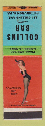 Matchbook Cover - Collins Bar Pittsburgh PA pinup