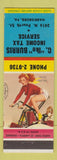 Matchbook Cover - C Ike Burris Income Tax Service Harrisburg PA pinup
