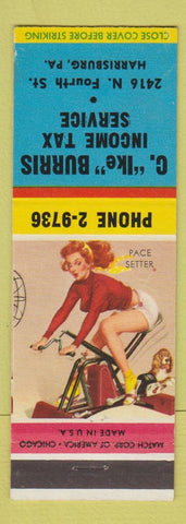 Matchbook Cover - C Ike Burris Income Tax Service Harrisburg PA pinup