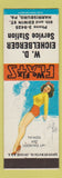 Matchbook Cover - WD Eichelberger Service oil gas Harrisburg PA pinup #2