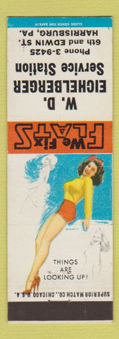 Matchbook Cover - WD Eichelberger Service oil gas Harrisburg PA pinup #2