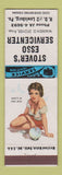 Matchbook Cover - Stover's Esso oil gas Lewisburg PA pinup