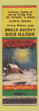Matchbook Cover - South Side Liquor Store Fort Wayne IN