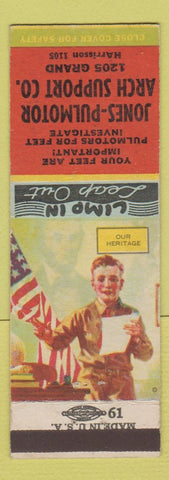 Matchbook Cover - Jones Pulmotor Arch Support