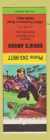 Matchbook Cover - Eddie's Amoco oil gas Penn Hills PA