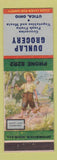 Matchbook Cover - Dunlap Grocery Utica OH
