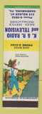 Matchbook Cover - K&R Radio TV Harrisburg PA