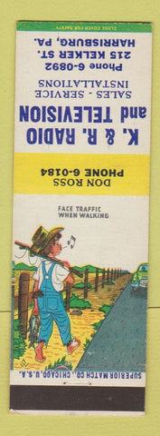 Matchbook Cover - K&R Radio TV Harrisburg PA