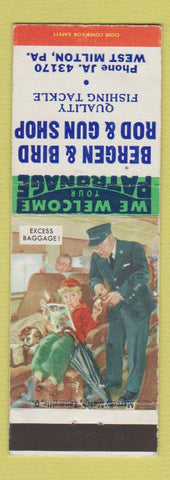 Matchbook Cover - Bergen & Bird Rod and Gun Shop West Milton PA