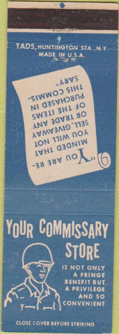 Matchbook Cover - Military Commissary Store PX