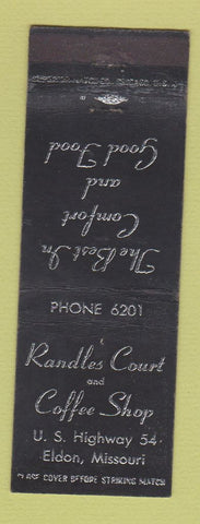 Matchbook Cover - Randles Court And Coffee Shop Eldon MO