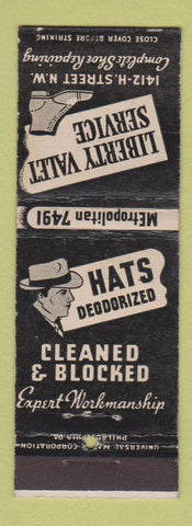 Matchbook Cover - Liberty Valet Service Cleaning Washington DC?