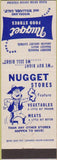 Matchbook Cover - Nugget Food Stores Woodland Williams CA grocery
