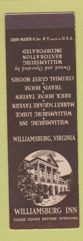 Matchbook Cover - Williamsburg Inn VA SAMPLE