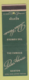 Matchbook Cover - Parker House Boston MA DD Bean