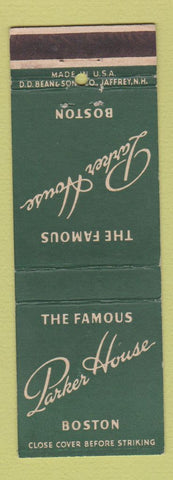 Matchbook Cover - Parker House Boston MA DD Bean