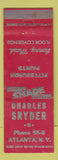 Matchbook Cover - Charles Snyder Pittsburgh Paints Atlanta NY