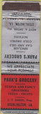 Matchbook Cover - Park's Grocery Sterlington LA WORN