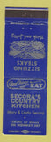 Matchbook Cover - Secora's Country Kitchen Ennis TX