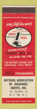 Matchbook Cover - National Association of Insurance Agency New York City