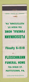 Matchbook Cover - Fleischmann Funeral Home Pottstown PA WEAR