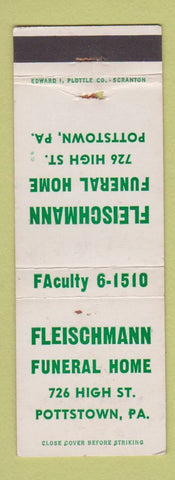 Matchbook Cover - Fleischmann Funeral Home Pottstown PA WEAR