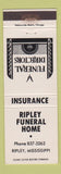 Matchbook Cover - Ripley Funeral Home Ripley MS
