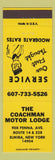 Matchbook Cover - Coachman Motor Lodge Elmira NY