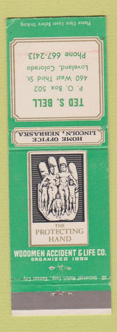 Matchbook Cover - Ted Bell Insurance Woodmen Loveland Colorado WEAR