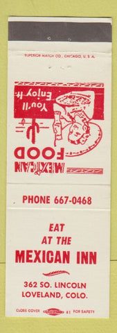 Matchbook Cover - Mexican Inn Loveland Colorado