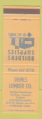 Matchbook Cover - Deines Lumber Loveland Colorado