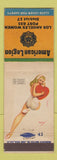 Matchbook Cover - American Legion Los Angeles Women Post CA pinup