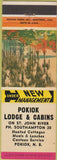 Matchbook Cover - Pokiok Lodge Cabins NB