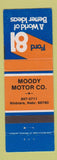 Matchbook Cover - 1981 Ford Moody Motors Niobrara NE