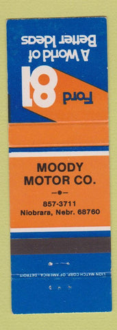 Matchbook Cover - 1981 Ford Moody Motors Niobrara NE