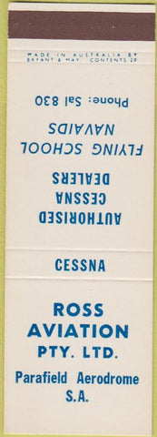 Matchbook Cover - Cessna Airplanes Parafield Aerodrome Austrailia SAMPLE