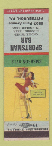 Matchbook Cover - Sportsman Bar Pittsburgh PA pinup Terry Says girlie